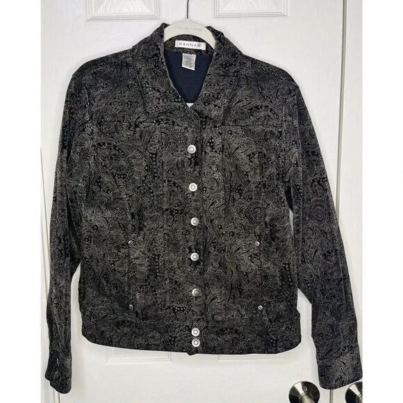 Hannah Jackets & Blazers - Hannah Corduroy Jacket‎ Size Large Brown Black Metal Button Pocket